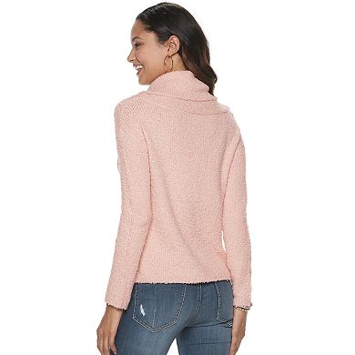 Juniors' SO® Off The Shoulder Boucle Pullover
