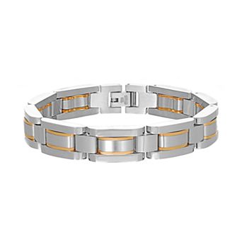 LYNX Men's Two Tone Stainless Steel Link Bracelet