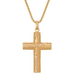 10k Gold Greek Key Cross Pendant