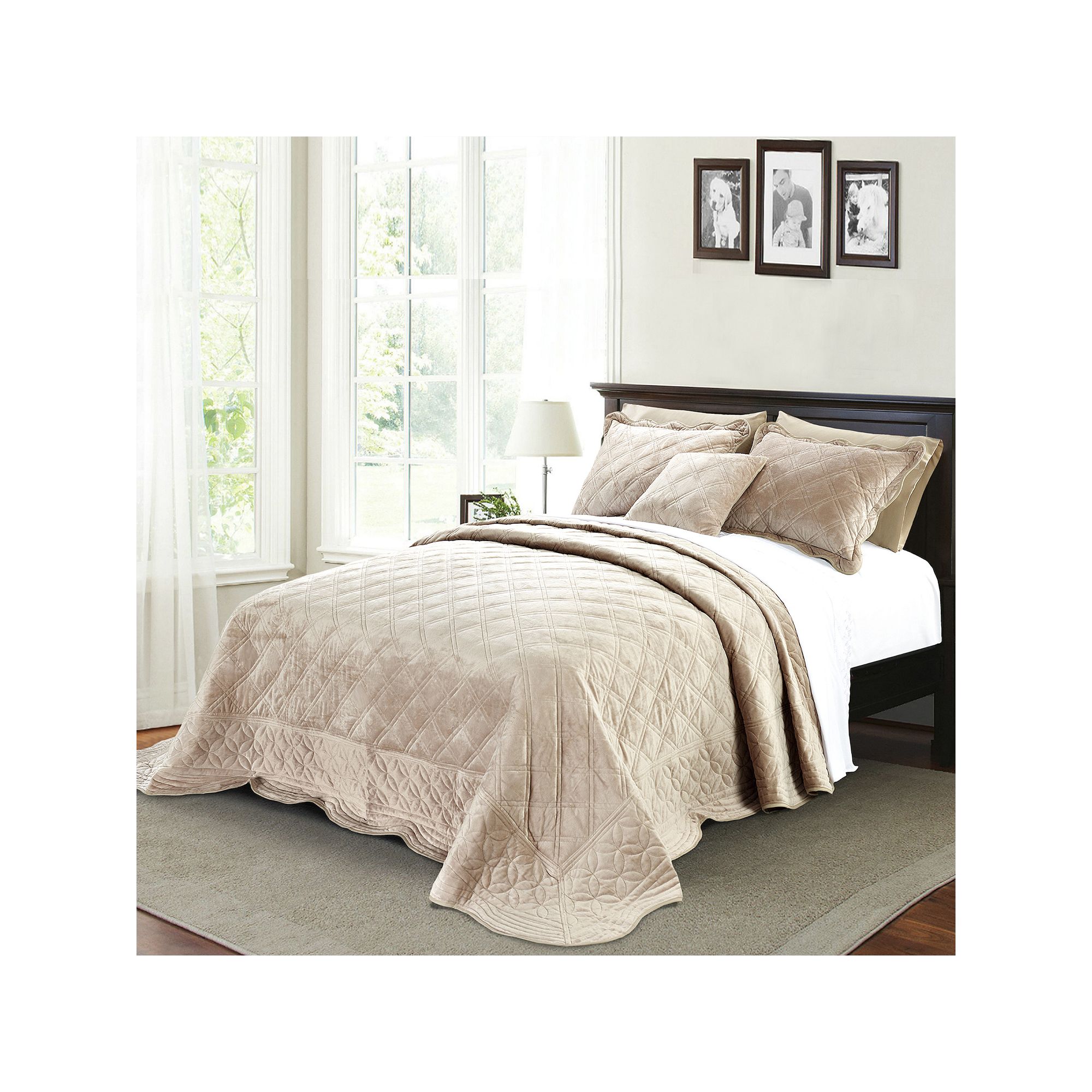 Serenta Supersoft Microplush Bedspread Set, Brown