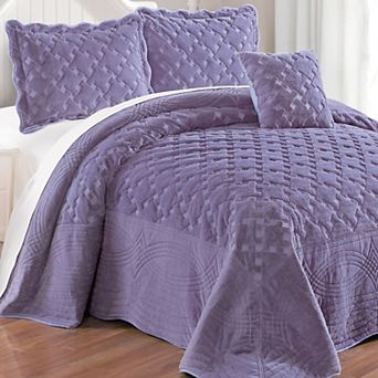 Tatami Quilted Faux Fur 4 pc Bedspread Set