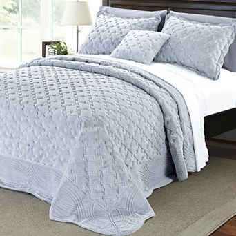 Tatami Quilted Faux Fur 4 pc Bedspread Set