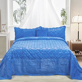 Tatami Quilted Faux Fur 4 pc Bedspread Set