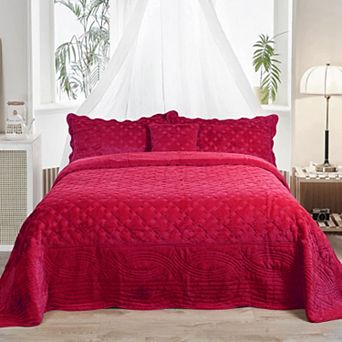 Tatami Quilted Faux Fur 4 pc Bedspread Set