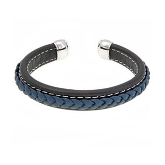 Men's LYNX Stainless Steel Blue & Black Cuff Bracelet