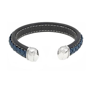 Men's LYNX Stainless Steel Blue & Black Cuff Bracelet