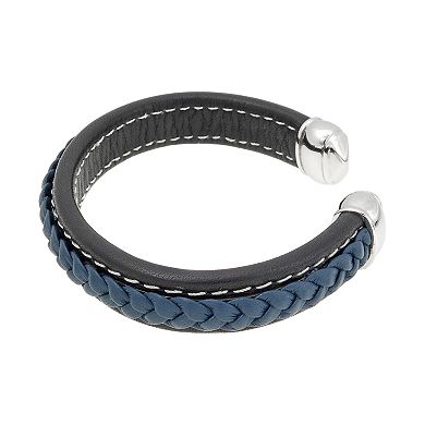 Men's LYNX Stainless Steel Blue & Black Cuff Bracelet