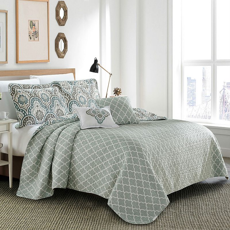 28959734 Serenta Tivoli Ikat Coverlet Set, Grey, King sku 28959734