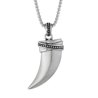 Men's LYNX Stainless Steel Tooth Pendant Necklace