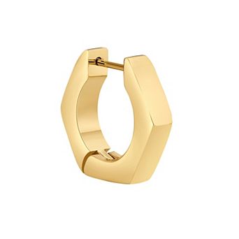 Men's LYNX Gold-Tone Hexagon Hoop Earring