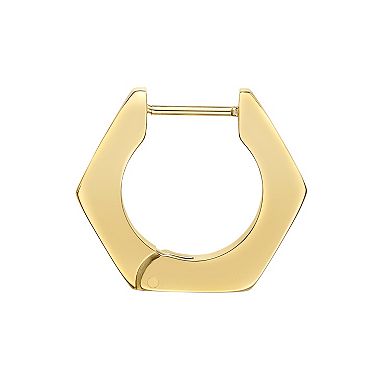 Men's LYNX Gold-Tone Hexagon Hoop Earring