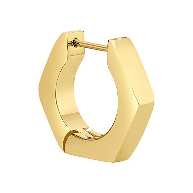 Men's LYNX Gold-Tone Hexagon Hoop Earring