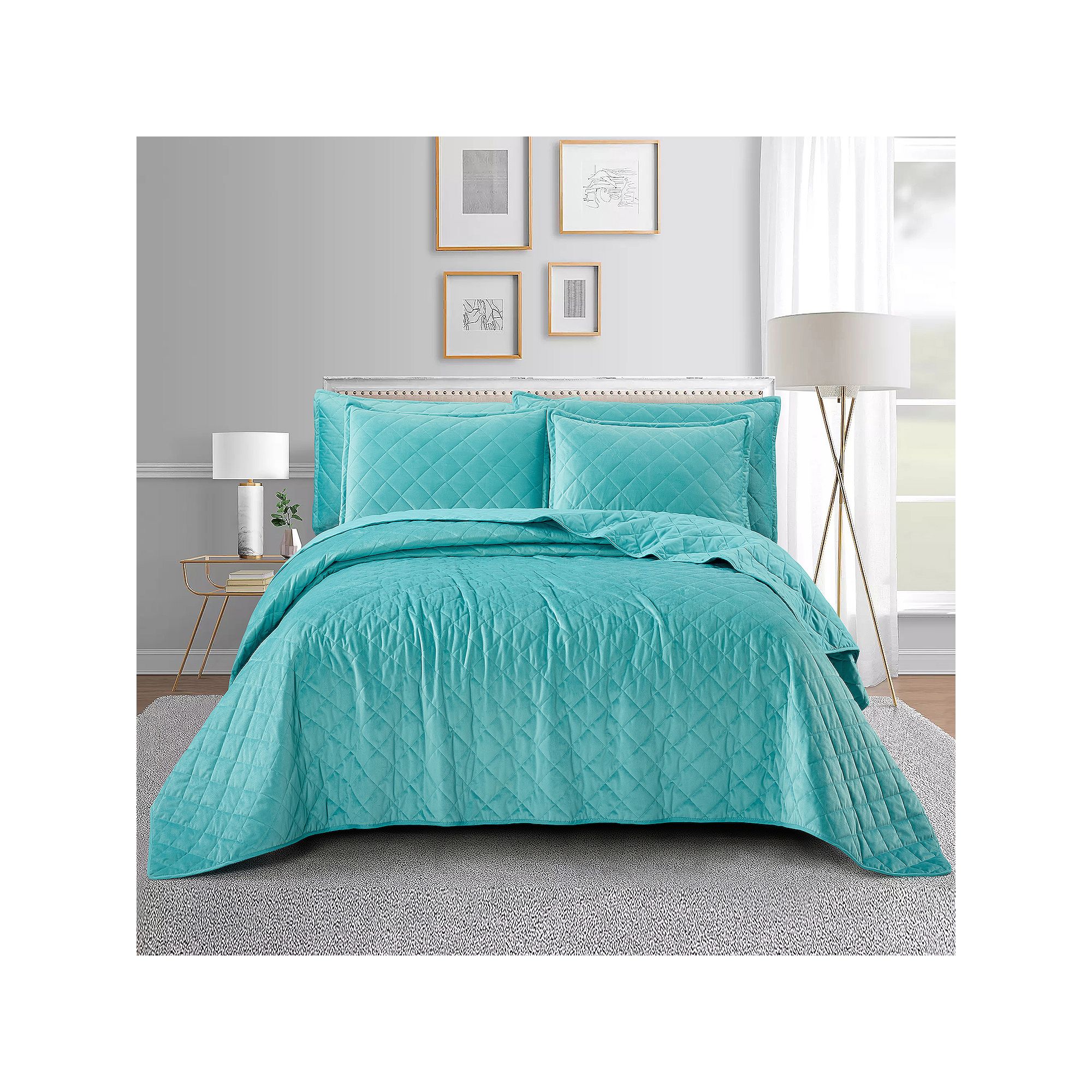 Serenta Velvet Carafe Quilted Bedspread Set, North