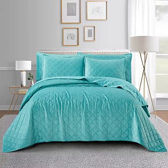 Serenta Velvet Carafe Quilted Bedspread Set