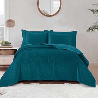 Serenta Velvet Carafe Quilted Bedspread Set