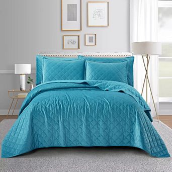 Serenta Velvet Carafe Quilted Bedspread Set