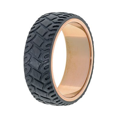 Men's LYNX Stainless Steel & Carbon Fiber Tire Ring