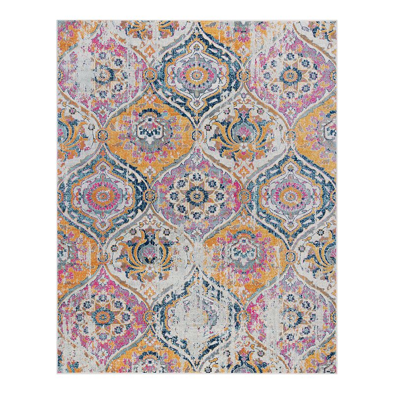 KHL Rugs Beatrice Geometric Rug, Pink, 8Ft Rnd