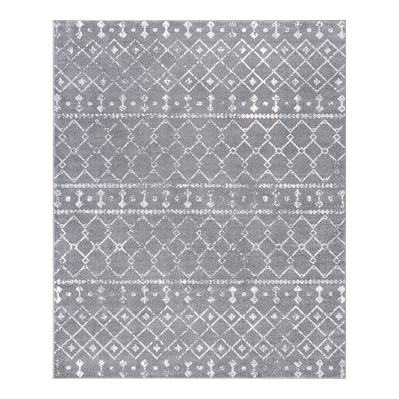 KHL Rugs Ayden Geometric Rug, Grey, 8Ft Rnd