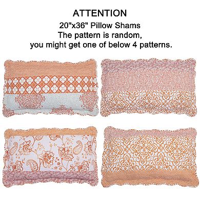 Serenta Coral Chevron 9-Piece Bedspread and Sham Set