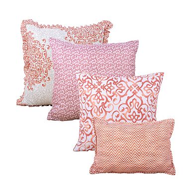Serenta Coral Chevron 9-Piece Bedspread and Sham Set