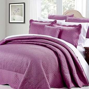 Serenta Matte Satin 4 pc Bedspread and Sham Set