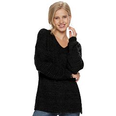 Juniors' SO Long Sleeve V-Neck Pullover Tunic