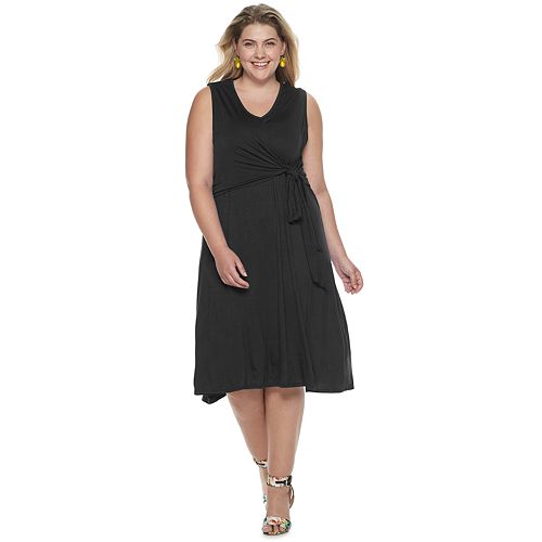 Plus Size Apt. 9® Easy Plus A-Line Dress With Knot Detail