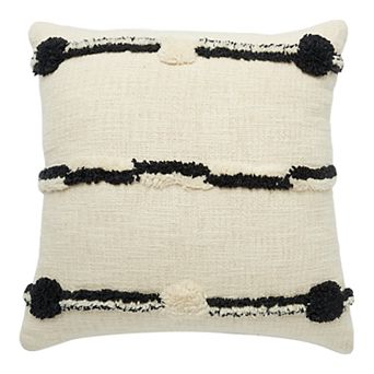 Mina Victory Connect The Dot Black Ivory Throw Pillow
