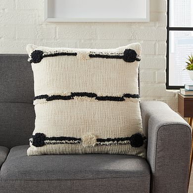 Mina Victory Connect The Dot Black Ivory Throw Pillow