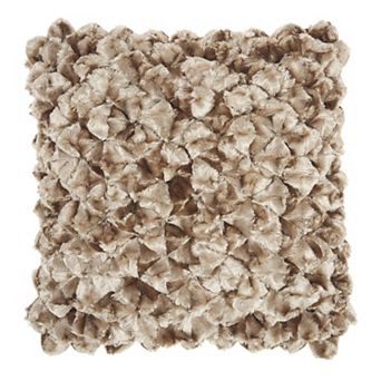 Mina Victory Velvet Shimmer Poms Silver Throw Pillow