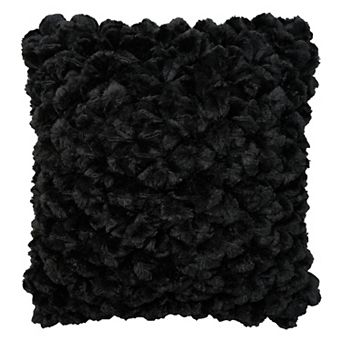 Mina Victory Velvet Shimmer Poms Silver Throw Pillow