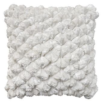 Mina Victory Velvet Shimmer Poms Silver Throw Pillow