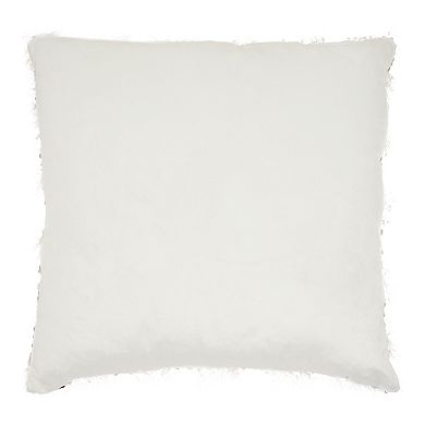Mina Victory Shag Sequins Ivory Throw Pillow