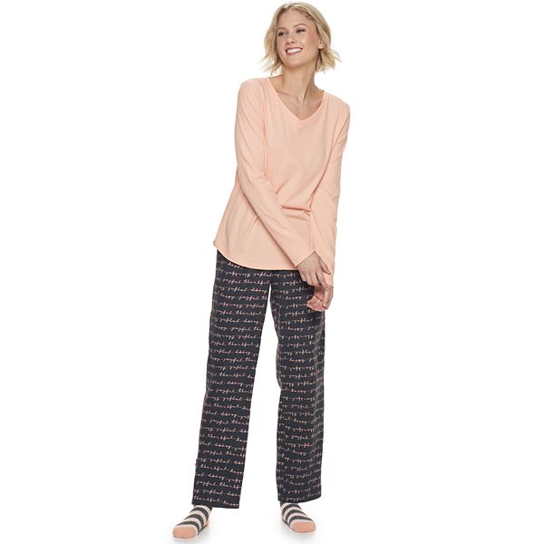 Women S Plus Sonoma Goods For Life 2 Piece Dreamy Soft Pajama Set Kohls Soft Pajamas Pajama Set Comfy Outfits