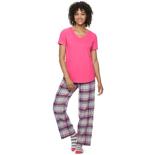 Women's SONOMA Goods for Life™ V-neck Tee, Pants & Socks Pajama Set