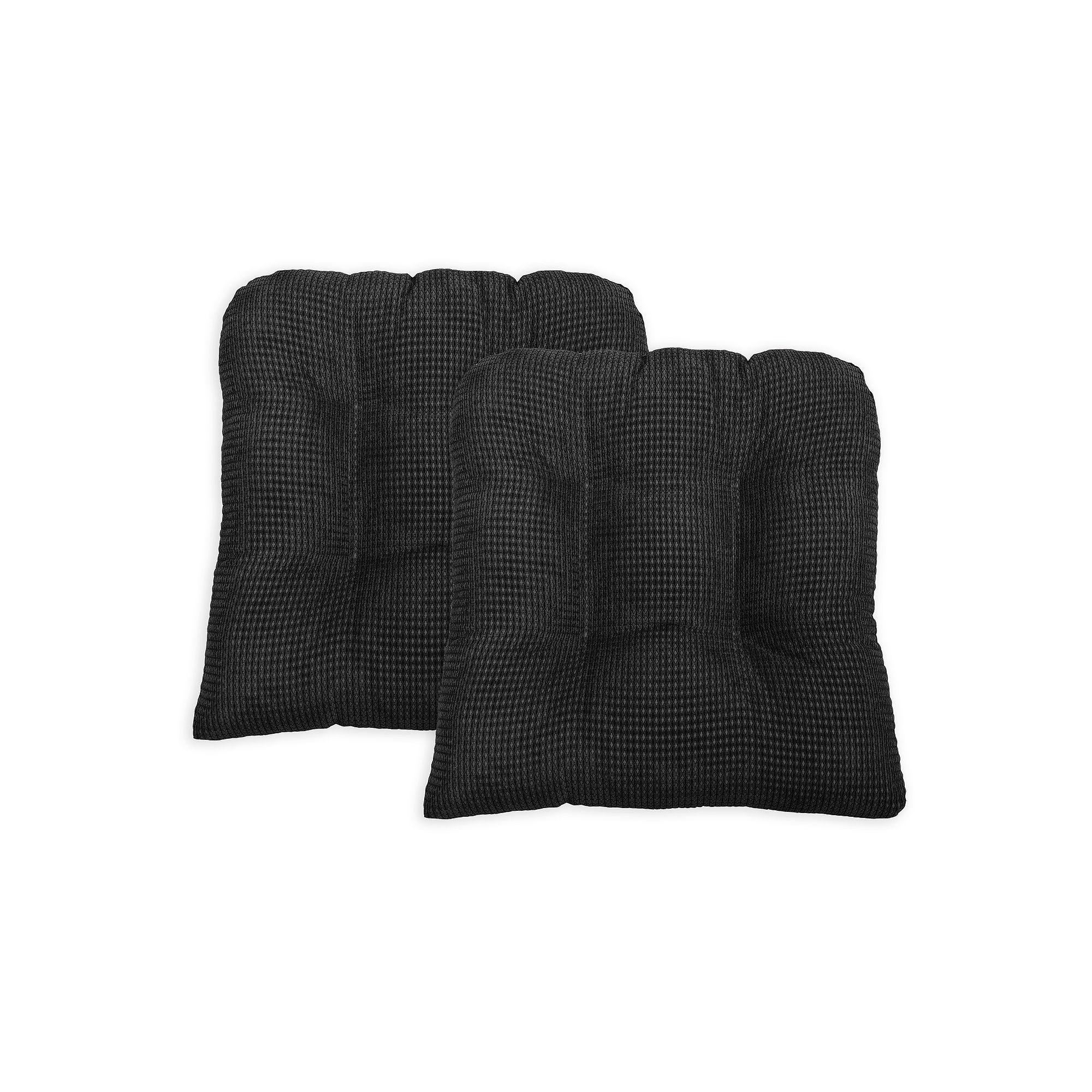 Perfect Performance Tyler Memory Foam Chair Pad 2-pack, Black
