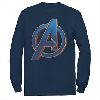 Men's Marvel Avengers Blue Logo Long-Sleeve Tee