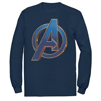 Men's Marvel Avengers Blue Logo Long-Sleeve Tee