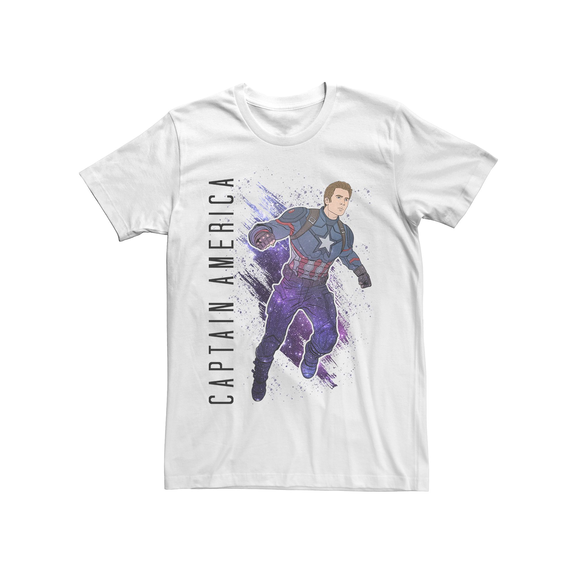 Mens Avengers Captain America Painted Tee, Size: Small, White