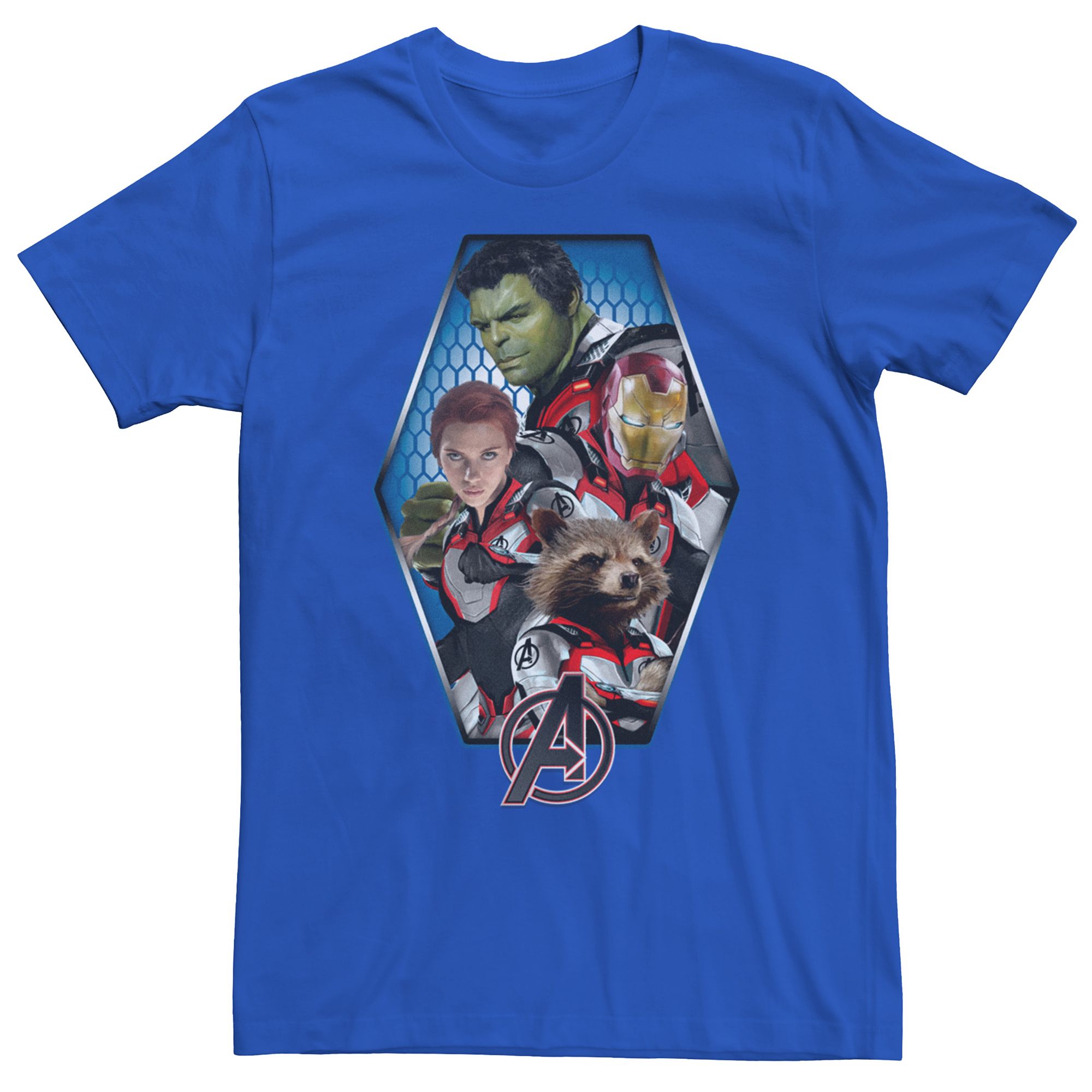 Mens Marvel Avengers Hexagon Avenged Tee, Size: Small, Royal