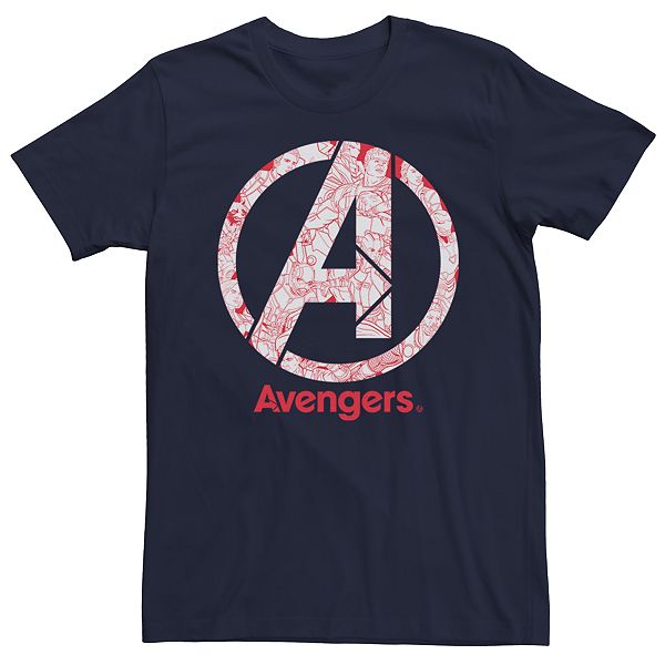 Men's Marvel Avengers Line Art Logo Tee