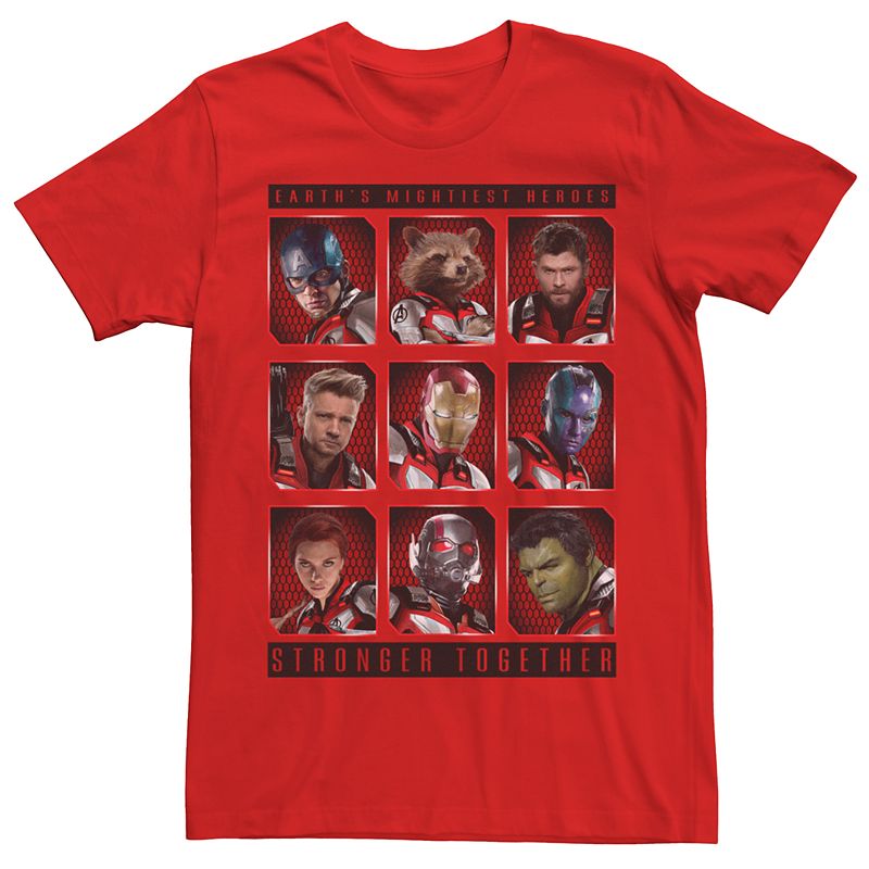 Mens Marvel Avengers Mightiest Heroes Stack Tee, Size: Small, Red