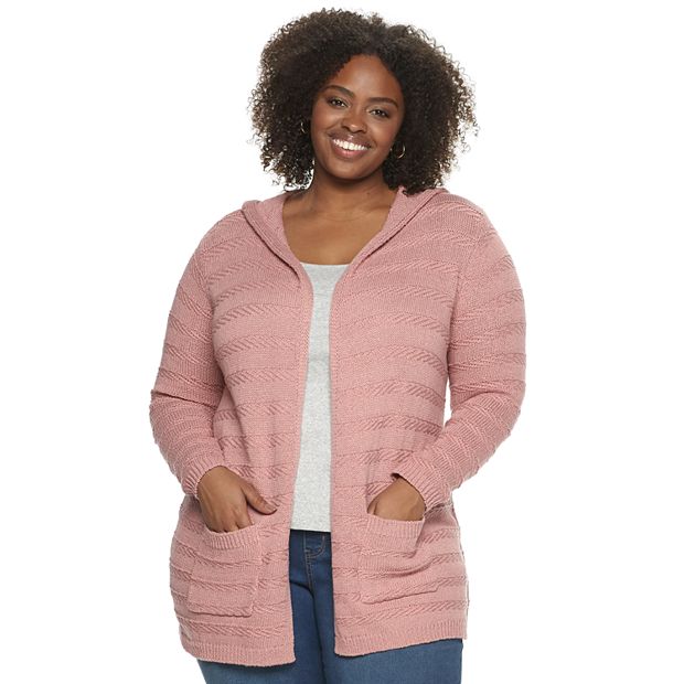 Hooded cardigan plus online size