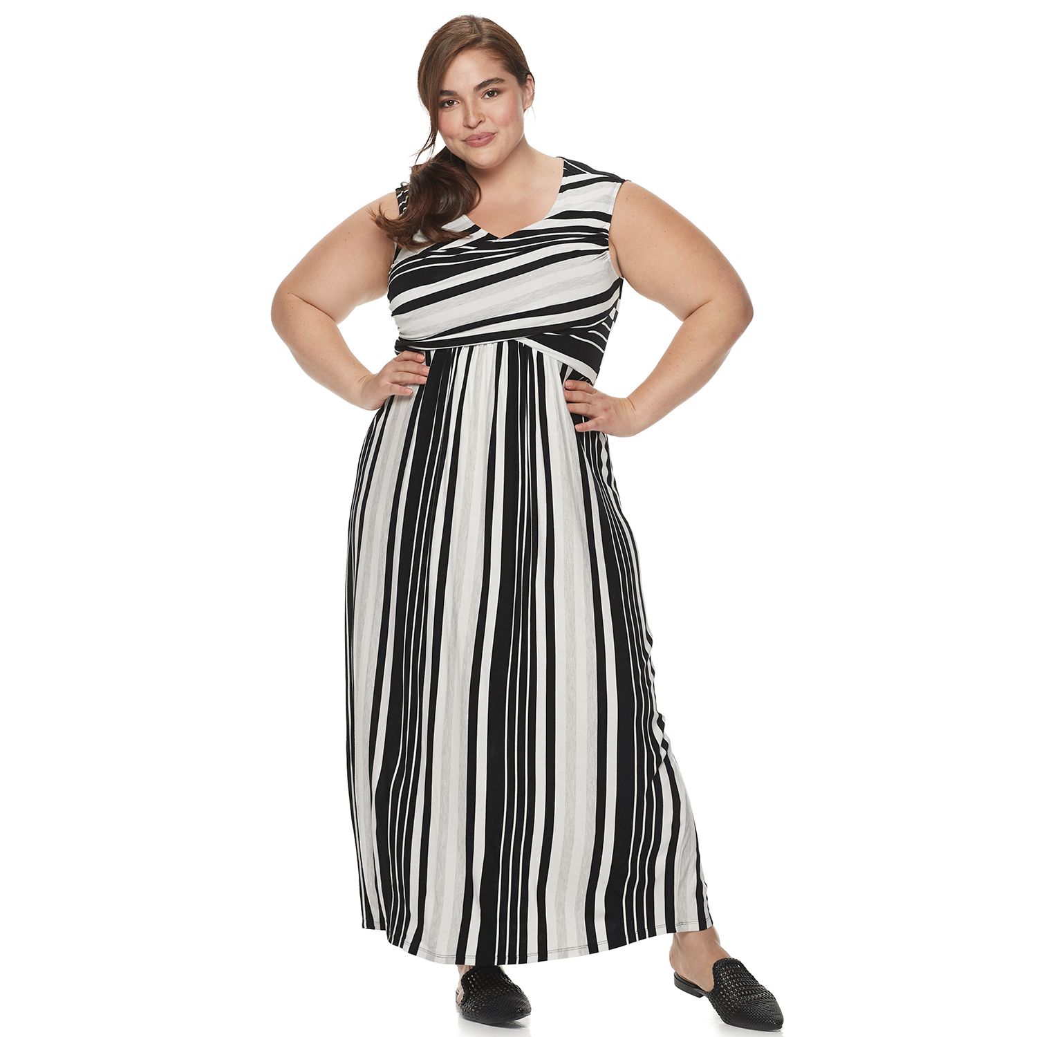 striped wrap maxi dress