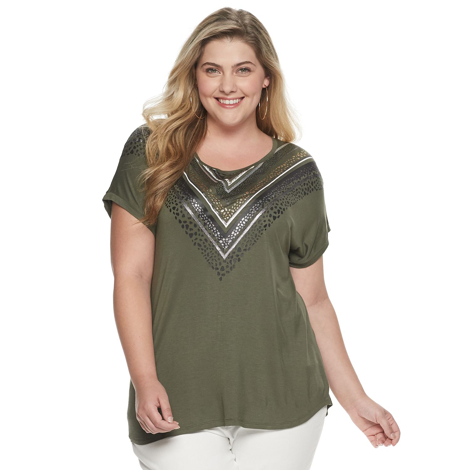 kohls womens shirts and tops plus size