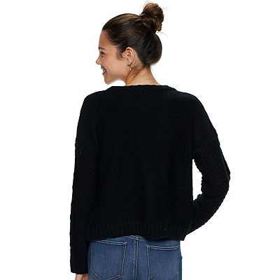Juniors Mudd Drop Shoulder Cable Sweater