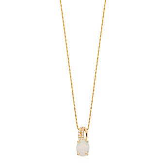 Gemminded Gold over Silver Lab-Created Opal Pendant Necklace