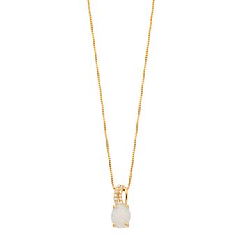 Gemminded Gold over Silver Lab-Created Opal Pendant Necklace