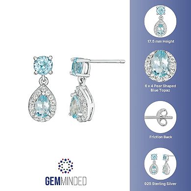 Gemminded Genuine Blue Topaz Drop Earrings